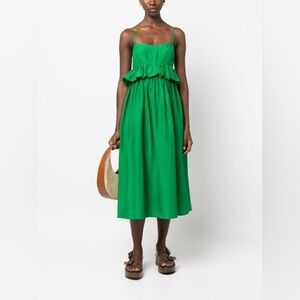 Ulla Johnson Apple Green Silk Dress
